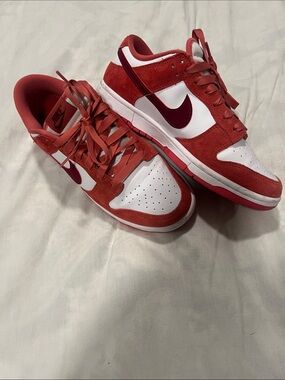 Nike Red and White Low-Top Sneakers